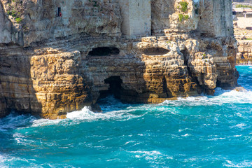 Wall Mural - Italy, Polignano a Mare, panorama of the coast