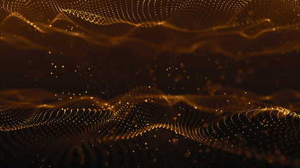 Wall Mural - abstract polygonal space dark background with connecting dots and lines. connection structure. scien