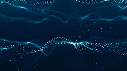 Wall Mural - abstract polygonal space dark background with connecting dots and lines. connection structure. scien
