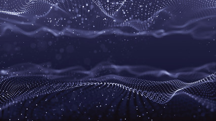 Wall Mural - abstract polygonal space dark background with connecting dots and lines. connection structure. scien