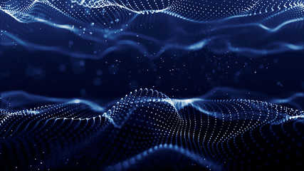 Wall Mural - abstract polygonal space dark background with connecting dots and lines. connection structure. scien