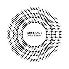 Wall Mural - Halftone dotted background circularly distributed. Halftone effect vector pattern. Circle dots isolated on the white background.