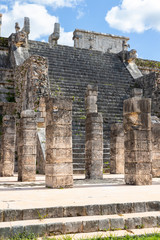 Wall Mural - Ancient Ruins of Temple of Warriors at Chichen Itza, Mexico