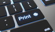 © md3d - Print concept. Print text on keyboard button.