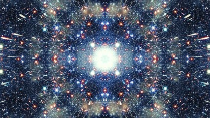 Wall Mural - Video Background 2499: Multidimensional space travel star field kaleido (Loop).