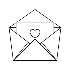 Poster - envelope mail with heart isolated icon