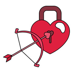 Poster - padlock with arch cupid isolated icon