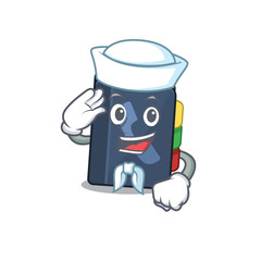 Sticker - A mascot design of phone book Sailor wearing hat