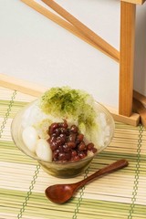 Sticker - アジア風　抹茶かき氷　Green tea shaved ice