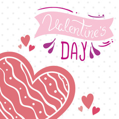 Sticker - valentines day card with hearts decoration