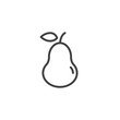 © alekseyvanin - Pear with leaf line icon. linear style sign for mobile concept and web design. Healthy fruit pear outline vector icon. Symbol, logo illustration. Vector graphics
