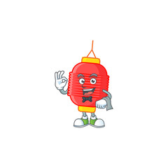 Sticker - Friendly chinese lantern Character stand as a Waiter character