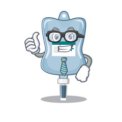 Wall Mural - cartoon character of Businessman saline bag wearing glasses