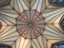 Directly Below Shot Of Ceiling In York Minster