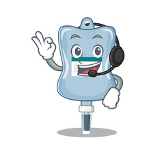 Sticker - Smiley saline bag cartoon character design wearing headphone