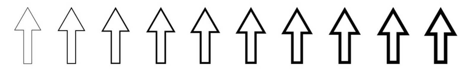 Wall Mural - arrow icon line black | arrows | infographic illustration | direction shape symbol | pointer logo | 