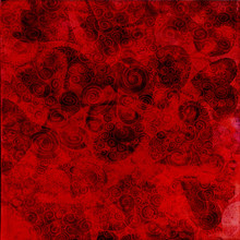 Red Black Valentine Swirls Watercolor Hearts 