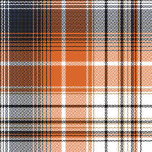 Orange Check Plaid Seamless Pattern. Vector Illustration.