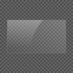 Wall Mural - vector mirror reflection effect texture for glass, plastic or acrylic window. png rectangle shape 16