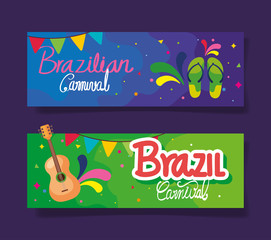 Poster - set of poster carnival brazil with decoration