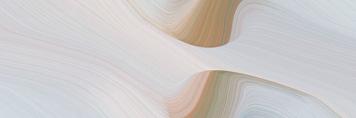 Aufkleber - dynamic horizontal banner with light gray, rosy brown and tan colors. dynamic curved lines with fluid flowing waves and curves