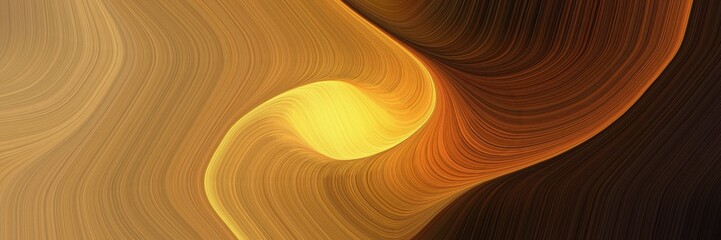 Aufkleber - surreal designed horizontal header with bronze, very dark red and peru colors. dynamic curved lines with fluid flowing waves and curves