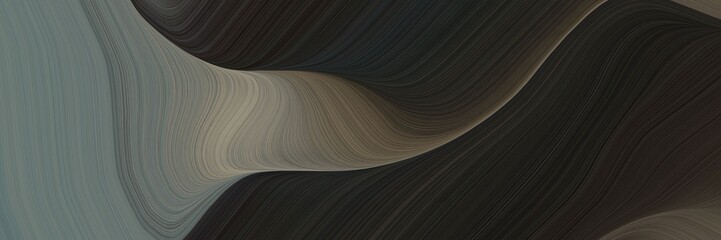 Poster - artistic banner design with very dark green, gray gray and dim gray colors. dynamic curved lines with fluid flowing waves and curves