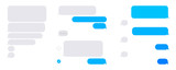 Fototapeta  - Flat phone text bubbles on white background. Isolated sms dialogue and message bubbles templates