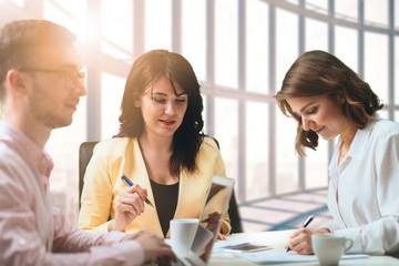 Colleagues at business meeting