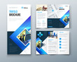 © great_bergens - Tri fold brochure design with square shapes, corporate business template for tri fold flyer. Creative concept folded flyer or brochure. Set - GB075.