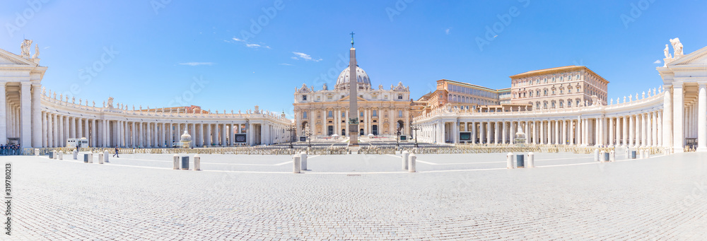 Petersplatz in Rom Panorama - obrazy, fototapety, plakaty 