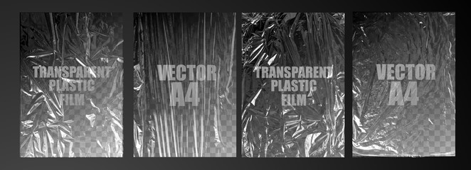 vector illustration. texture transparent stretched film polyethylene. vector design element graphic 