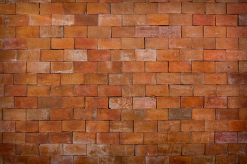 Red brown brick wall texture background.