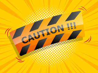 caution sign comic background