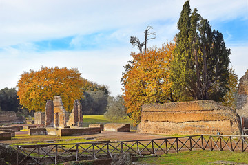 Sticker - ancient ruins in Villa Adriana (Hadrians Villa) in Tivoli, Italy