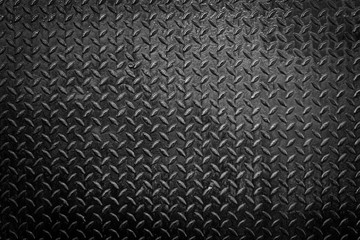 Metal Floor Texture, dark list with rhombus shapes of Black steel texture background