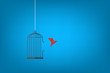 © madedee - Flying bird and cage. Freedom concept. Emotion of freedom and happiness. Minimalist style.