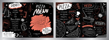 Vintage Pizza/ Pasta Menu Template (pizza, Pasta, Desserts, Drinks) - 2 X A4 (210x297 Mm)