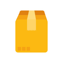 Sticker - delivery service with box package isolated icon