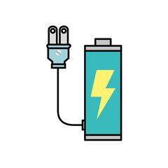 Poster - rechargeable battery with plug ecology icon