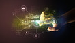© ra2 studio - Hand touching DATABASE inscription, Cybersecurity concept