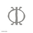 Vector monochrome icon with Adinkra symbol Wawa Aba