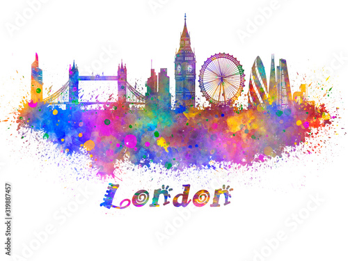 Dekoracja na wymiar  panorame-londynu-w-akwareli-v2