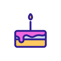 Poster - Festive cake icon vector. A thin line sign. Isolated contour symbol illustration