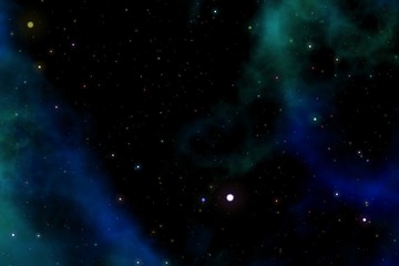 Wall Mural - Background with multiple colored space nebula design