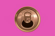 ring pull can isolated on a pink background