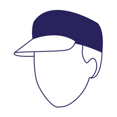 Poster - avatar man wearing a cap icon, flat design