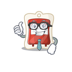 Wall Mural - cartoon character of Businessman blood bag wearing glasses