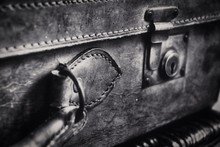 Close-Up Of Leather Suitcase