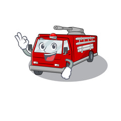 Sticker - A picture of fire truck making an Okay gesture